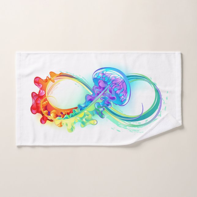 Infinity with Rainbow Jellyfish Handtuch (Handtuch)