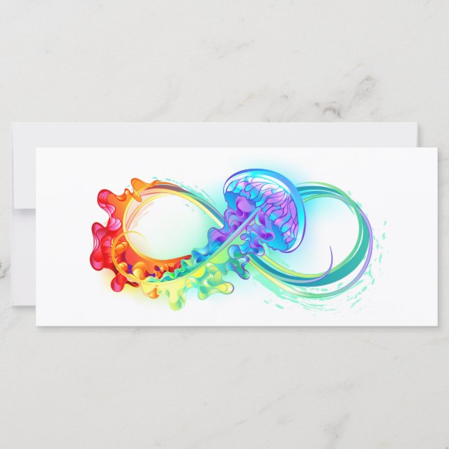 Infinity with Rainbow Jellyfish Karte (Vorderseite)