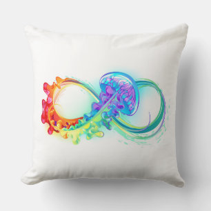 Infinity with Rainbow Jellyfish Kissen