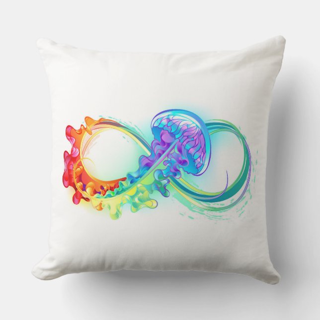 Infinity with Rainbow Jellyfish Kissen (Vorderseite)