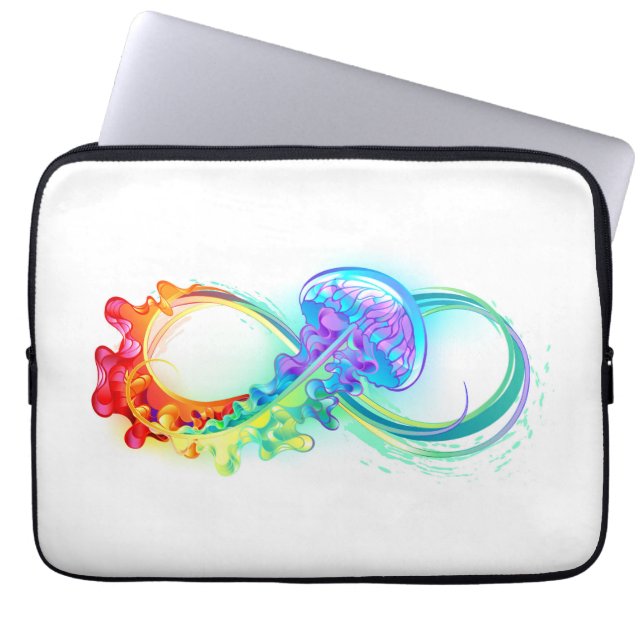 Infinity with Rainbow Jellyfish Laptopschutzhülle (Vorderseite)