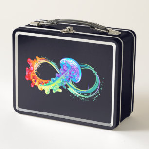 Infinity with Rainbow Jellyfish Metall Brotdose
