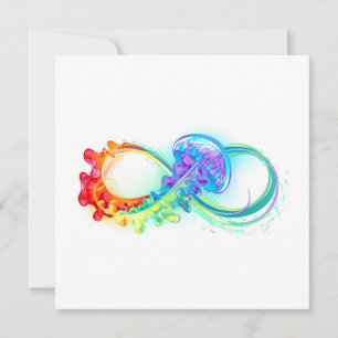 Infinity with Rainbow Jellyfish Mitteilungskarte