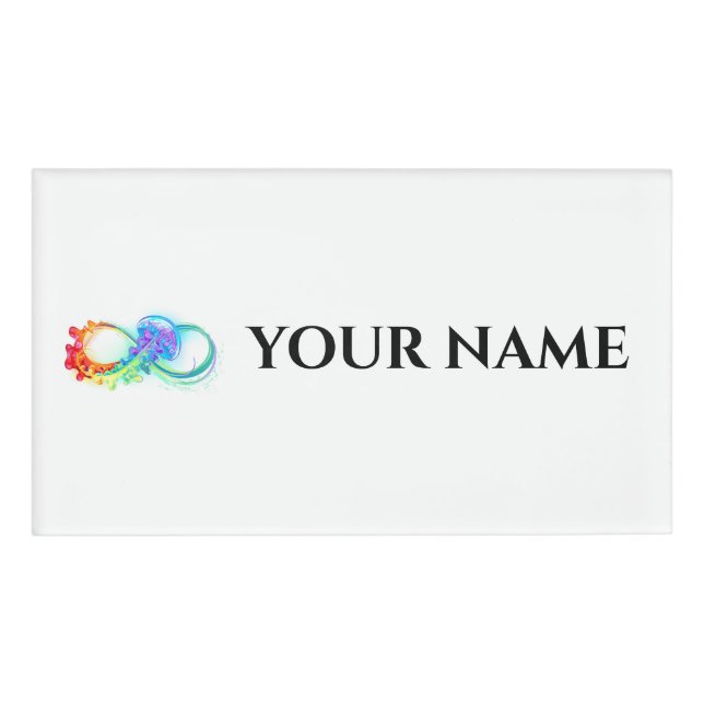 Infinity with Rainbow Jellyfish Namenschild (Vorderseite)