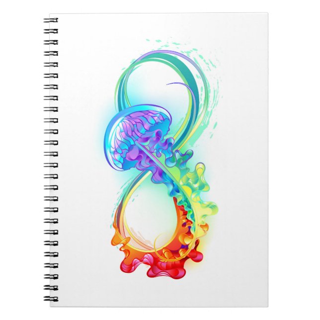 Infinity with Rainbow Jellyfish Notizblock (Vorderseite)