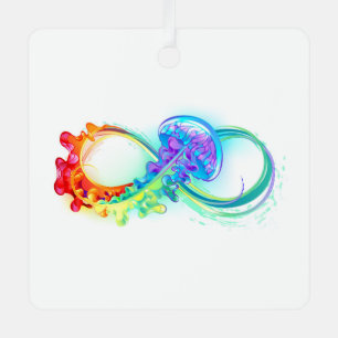 Infinity with Rainbow Jellyfish Ornament Aus Metall
