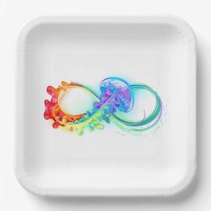 Infinity with Rainbow Jellyfish Pappteller