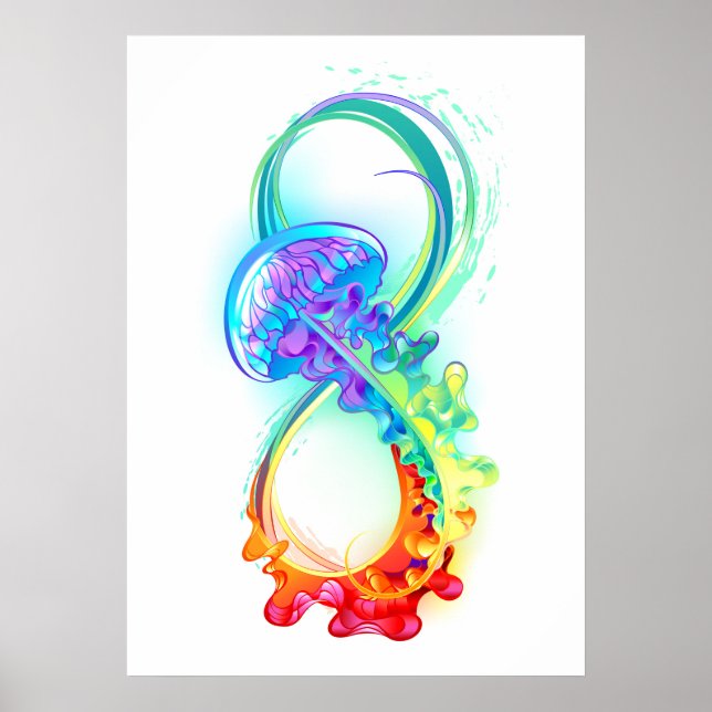 Infinity with Rainbow Jellyfish Poster (Vorne)