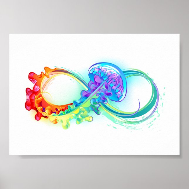 Infinity with Rainbow Jellyfish Poster (Vorne)
