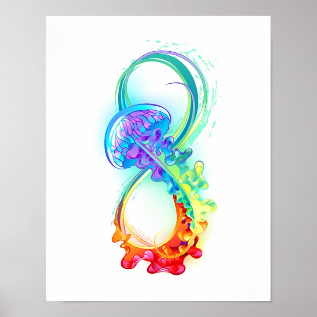 Infinity with Rainbow Jellyfish Poster (Vorne)