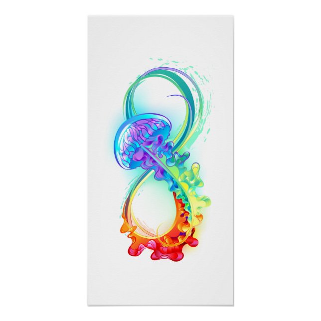 Infinity with Rainbow Jellyfish Poster (Vorderseite)