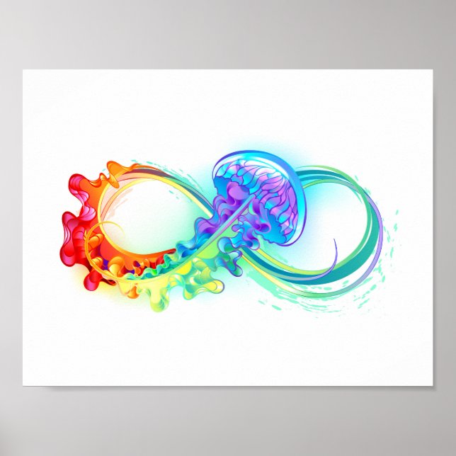Infinity with Rainbow Jellyfish Poster (Vorne)