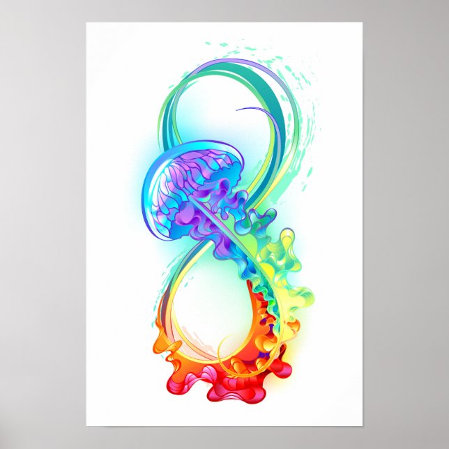 Infinity with Rainbow Jellyfish Poster (Vorne)