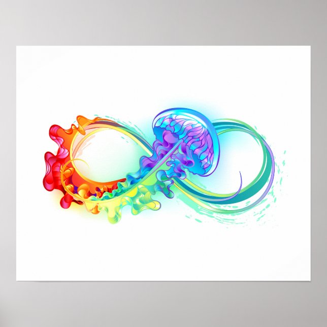 Infinity with Rainbow Jellyfish Poster (Vorne)