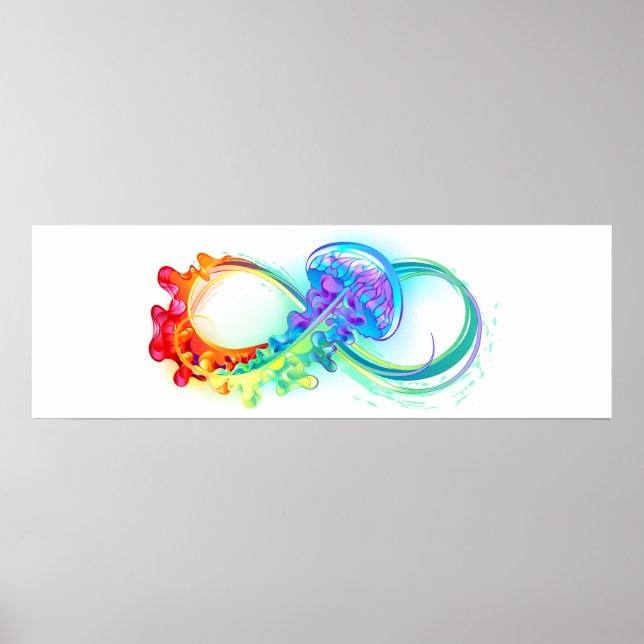 Infinity with Rainbow Jellyfish Poster (Vorne)