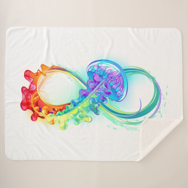 Infinity with Rainbow Jellyfish Sherpadecke (Vorderseite (Horizontal))