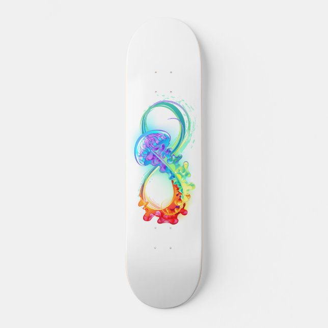 Infinity with Rainbow Jellyfish Skateboard (Vorderseite)