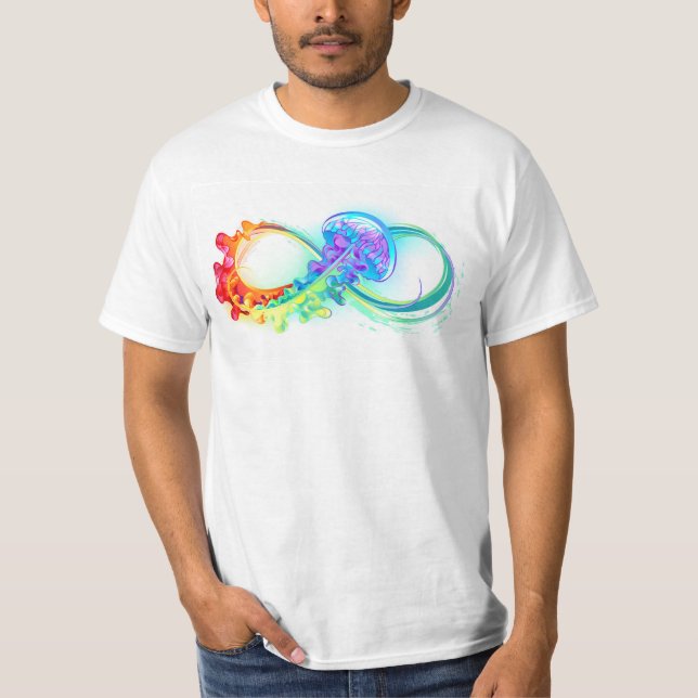 Infinity with Rainbow Jellyfish T-Shirt (Vorderseite)