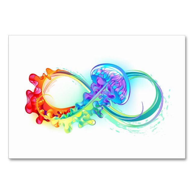 Infinity with Rainbow Jellyfish Tischnummer (Vorderseite)
