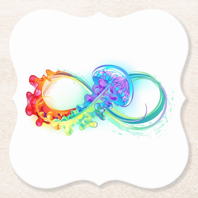 Infinity with Rainbow Jellyfish Untersetzer (Vorderseite)