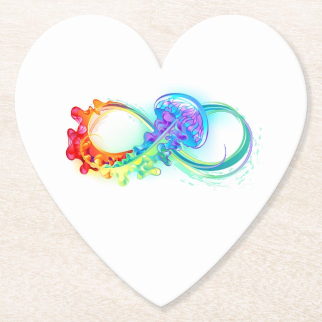 Infinity with Rainbow Jellyfish Untersetzer (Vorderseite)