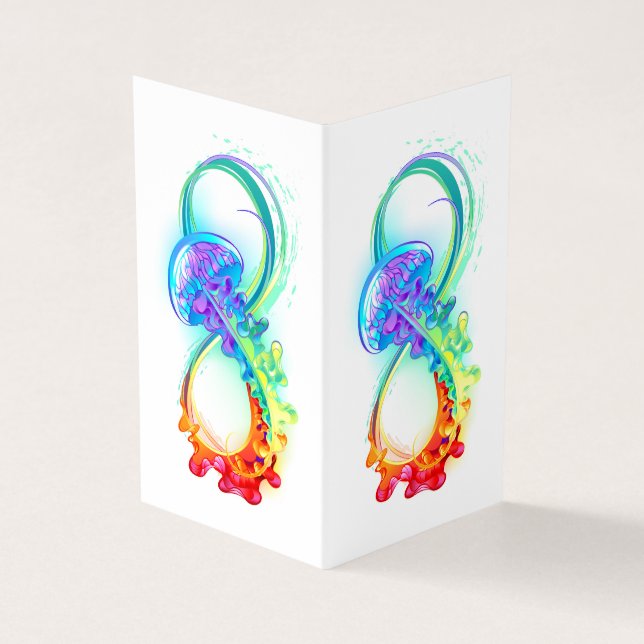 Infinity with Rainbow Jellyfish Visitenkarten (Vorderseite)
