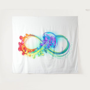 Infinity with Rainbow Jellyfish Wandteppich