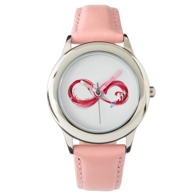 Infinity with Red Wine Armbanduhr (Vorderseite)