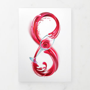 Infinity with Red Wine Dreifach Gefaltete Einladung