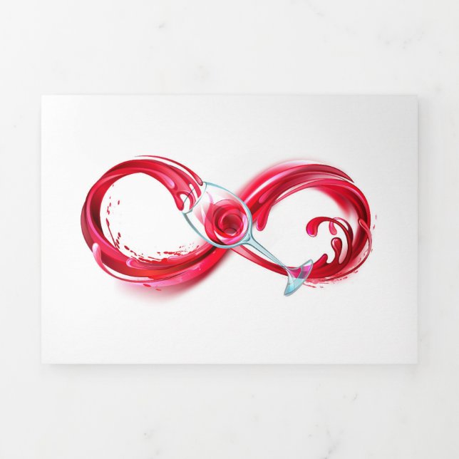 Infinity with Red Wine Dreifach Gefaltete Urlaubskarte (Cover)