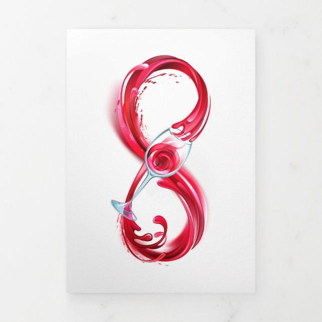Infinity with Red Wine Dreifach Gefaltete Urlaubskarte (Cover)