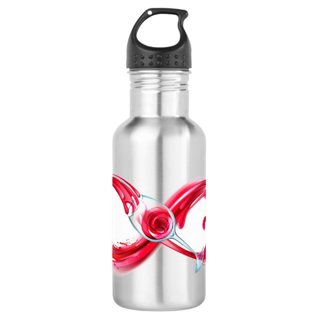 Infinity with Red Wine Edelstahlflasche (Vorderseite)
