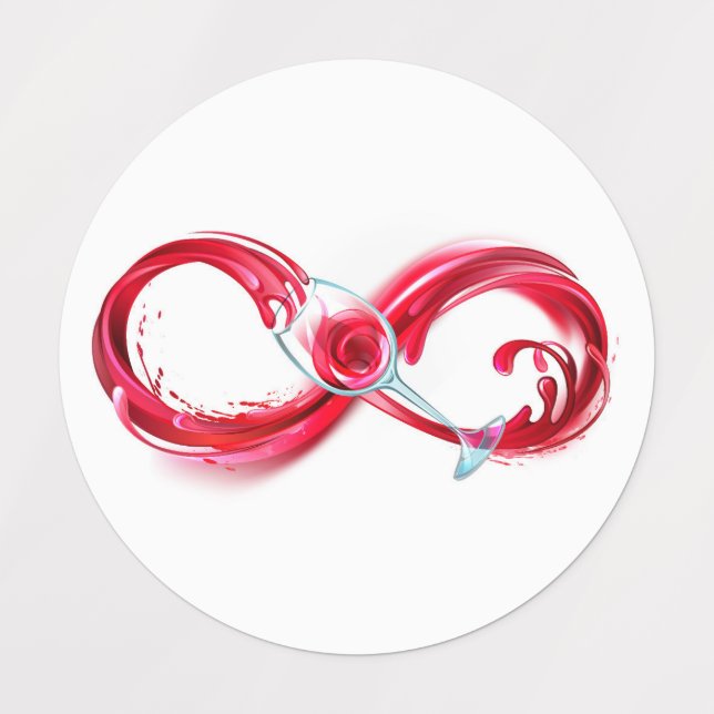 Infinity with Red Wine Etiketten (Design 1)