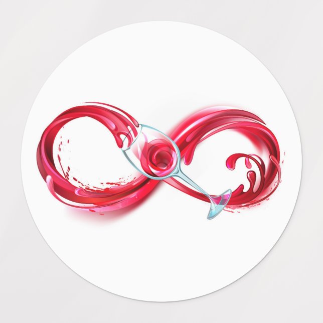 Infinity with Red Wine Etiketten (Design 1)