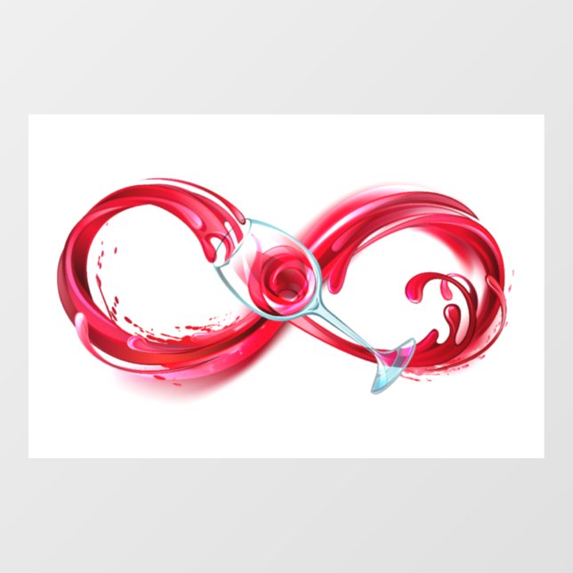 Infinity with Red Wine Fensteraufkleber (Blatt)