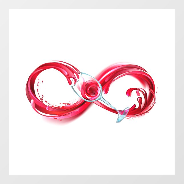 Infinity with Red Wine Fensteraufkleber (Blatt)