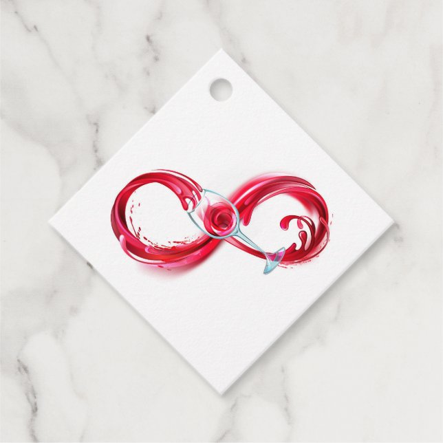 Infinity with Red Wine Geschenkanhänger (Vorderseite)