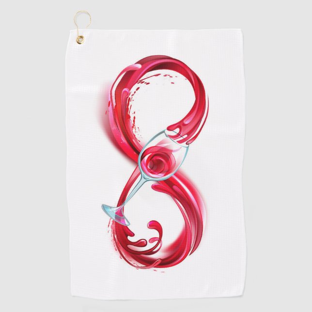 Infinity with Red Wine Golfhandtuch (Vorderseite)