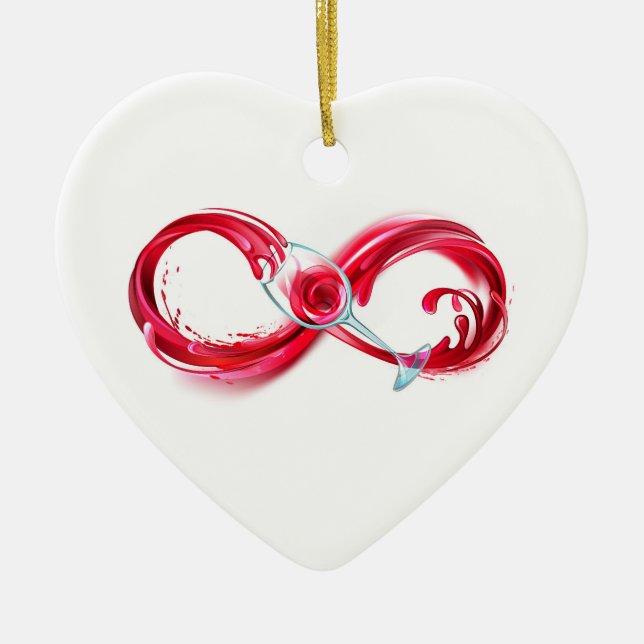 Infinity with Red Wine Keramik Ornament (Vorne)