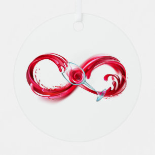 Infinity with Red Wine Ornament Aus Metall