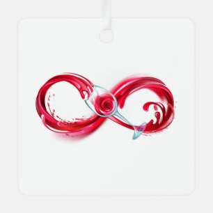 Infinity with Red Wine Ornament Aus Metall