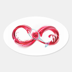 Infinity with Red Wine Ovaler Aufkleber