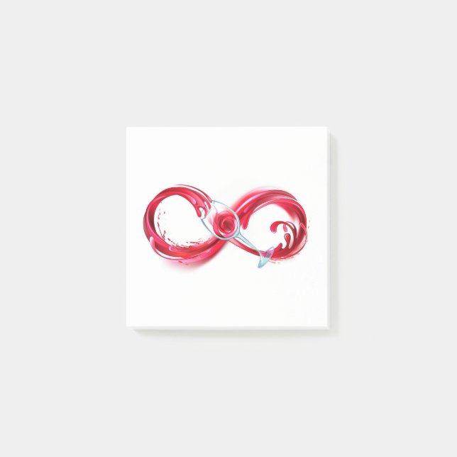 Infinity with Red Wine Post-it Klebezettel (Vorderseite)