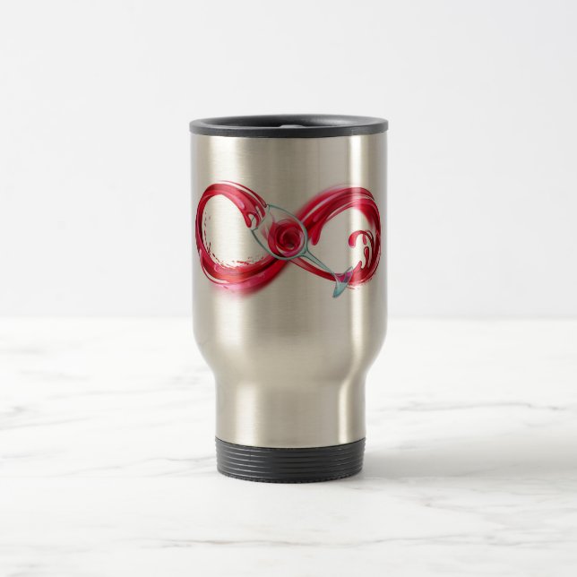 Infinity with Red Wine Reisebecher (Mittel)