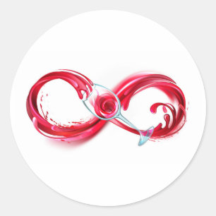 Infinity with Red Wine Runder Aufkleber
