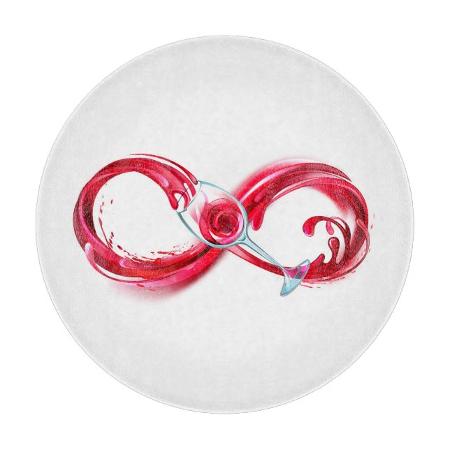 Infinity with Red Wine Schneidebrett (Vorderseite)