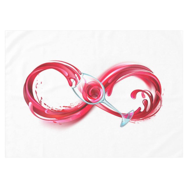 Infinity with Red Wine Tischdecke (Vorderseite (Horizontal))