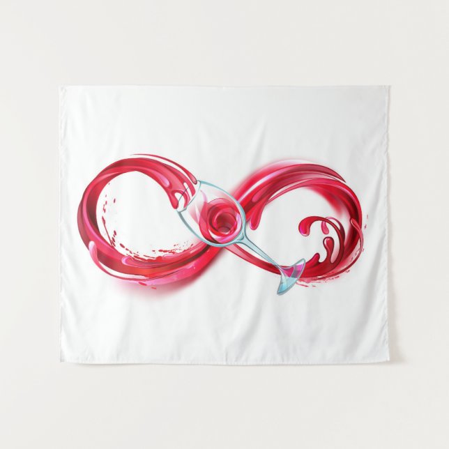 Infinity with Red Wine Wandteppich (Vorderseite (Horizontal))