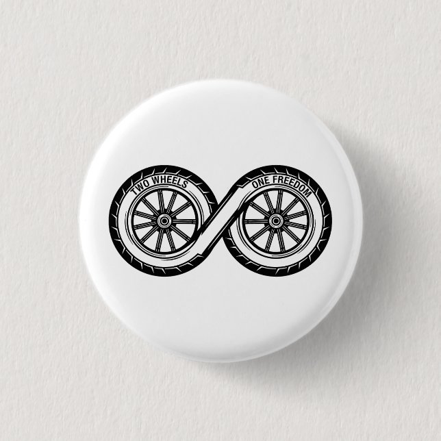 Infinity Zwei Räder Freiheit Button (Vorderseite)