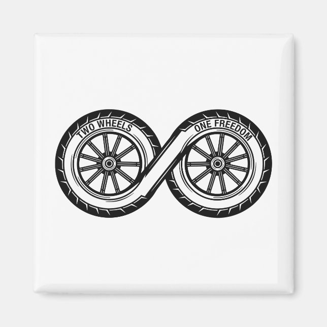 Infinity Zwei Räder Freiheit Magnet (Vorne)